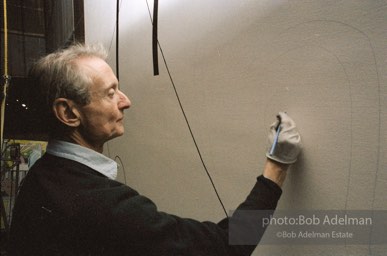 From Mural with Blue Brushstroke. New York City, 1985-86photo©Bob Adelman estate. Artwork©Estate of Roy Lichtenstein.