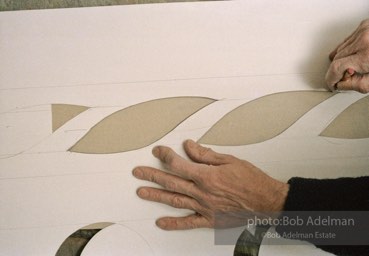 From Mural with Blue Brushstroke. New York City, 1985-86photo©Bob Adelman estate. Artwork©Estate of Roy Lichtenstein.