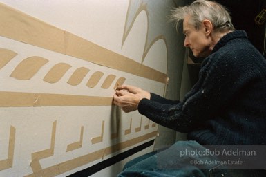 From Mural with Blue Brushstroke. New York City, 1985-86photo©Bob Adelman estate. Artwork©Estate of Roy Lichtenstein.