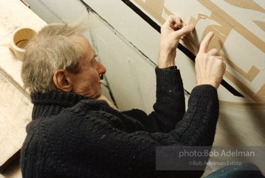 From Mural with Blue Brushstroke. New York City, 1985-86photo©Bob Adelman estate. Artwork©Estate of Roy Lichtenstein.