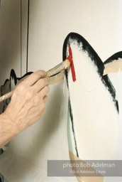 From Mural with Blue Brushstroke. New York City, 1985-86photo©Bob Adelman estate. Artwork©Estate of Roy Lichtenstein.