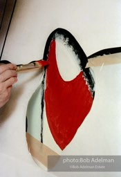 From Mural with Blue Brushstroke. New York City, 1985-86photo©Bob Adelman estate. Artwork©Estate of Roy Lichtenstein.