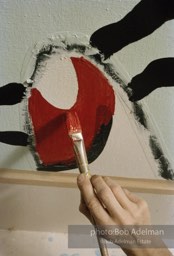 From Mural with Blue Brushstroke. New York City, 1985-86photo©Bob Adelman estate. Artwork©Estate of Roy Lichtenstein.