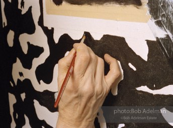 From Mural with Blue Brushstroke. New York City, 1985-86photo©Bob Adelman estate. Artwork©Estate of Roy Lichtenstein.