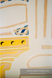From Mural with Blue Brushstroke. New York City, 1985-86photo©Bob Adelman estate. Artwork©Estate of Roy Lichtenstein.