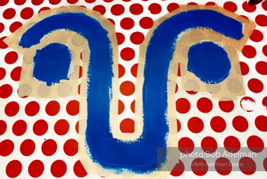 From Mural with Blue Brushstroke. New York City, 1985-86photo©Bob Adelman estate. Artwork©Estate of Roy Lichtenstein.