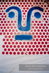 From Mural with Blue Brushstroke. New York City, 1985-86photo©Bob Adelman estate. Artwork©Estate of Roy Lichtenstein.