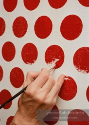 From Mural with Blue Brushstroke. New York City, 1985-86photo©Bob Adelman estate. Artwork©Estate of Roy Lichtenstein.