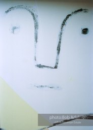 From Mural with Blue Brushstroke. New York City, 1985-86photo©Bob Adelman estate. Artwork©Estate of Roy Lichtenstein.