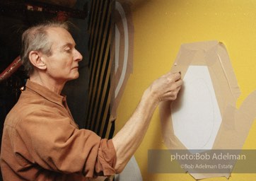 From Mural with Blue Brushstroke. New York City, 1985-86photo©Bob Adelman estate. Artwork©Estate of Roy Lichtenstein.
