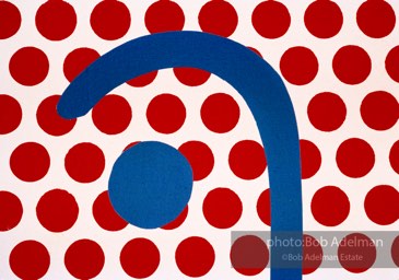 From Mural with Blue Brushstroke. New York City, 1985-86photo©Bob Adelman estate. Artwork©Estate of Roy Lichtenstein.