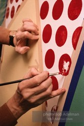 From Mural with Blue Brushstroke. New York City, 1985-86photo©Bob Adelman estate. Artwork©Estate of Roy Lichtenstein.