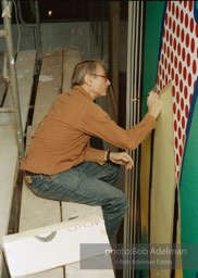 From Mural with Blue Brushstroke. New York City, 1985-86photo©Bob Adelman estate. Artwork©Estate of Roy Lichtenstein.