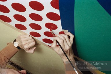 From Mural with Blue Brushstroke. New York City, 1985-86photo©Bob Adelman estate. Artwork©Estate of Roy Lichtenstein.