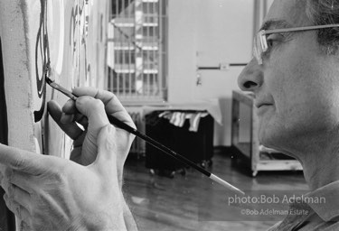 From Mural with Blue Brushstroke. New York City, 1985-86photo©Bob Adelman estate. Artwork©Estate of Roy Lichtenstein.