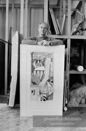 From Mural with Blue Brushstroke. New York City, 1985-86photo©Bob Adelman estate. Artwork©Estate of Roy Lichtenstein.