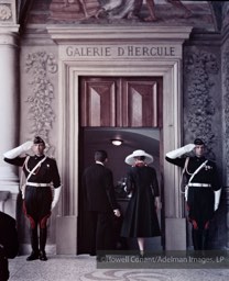 Grace and the Prince enter the Galerie d’Hercule. April 12, 1956.