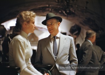 Grace Kelly with co-star Alec Guinness on the set of The Swan. MGM Studios, Hollywood, 1955.