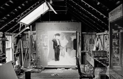 Larry Rivers' studio. circa 1962