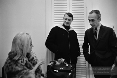 Holly Soloman, art dealer,  with Roy  Lichtenstein and Leo Castelli at the Leo Castelli Gallery, NYC, 1965.
