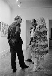 Leo Castelli with Holly Soloman, art dealer, at the Leo Castelli Gallery, NYC, 1965.