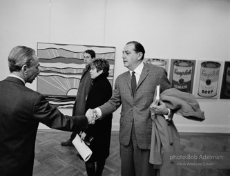 Leo Castelli greets Bob Scull, collector, at his gallery, NYC, 1965.-Leo CAstelli Gallery-Collectors