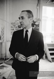 Leo Castelli at James Rosenquist's studio, New York City. 1966