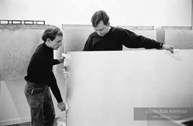 Donald Judd, minimalist sculptor, assembling his work for an exhibition at the Leo Castelli Gallery. circa 1966