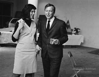 Susan Sontag and Jasper Johns at a loft party in New York City. 1966