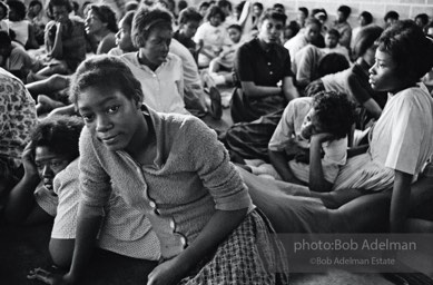 Improv prisons: High school student demonstrators are detained in a sports stadium,  Birmingham,  Alabama.
1963