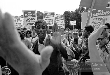 ÒIt was a vast outpouring of support, with 250,000 protestors from all walks of life peacefully gathered in Washington to demand that the president and Congress enact into law the nationÕs long-deferred promises of full equality. Hopes were high, there was great exuberance, a deep sense of purpose and, after Birmingham, the feeling that victory was in the air.Ó 1963