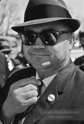 Sheriff Jim Clark flashes his famous ÒNeverÓ button, Selma,  Alabama.  1965
