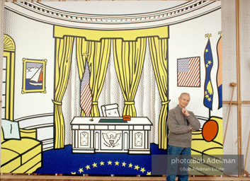 Roy Lichtenstein's 'Oval Office'.1993. Photo©Bob Adelman Estate, artwork©Estate of Roy Lichtenstein.