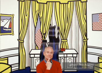 Roy Lichtenstein's 'Oval Office'.1993. Photo©Bob Adelman Estate, artwork©Estate of Roy Lichtenstein.