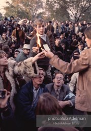 Pentagon Protests. Protestor burns draft card.Protest against the war in vietnam. Washington DC, 1968