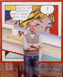 Roy Lichtenstein with 'Reflections on Senorita. 1989. photo:©Bob Adelman Estate, Artwork©Estate of Roy Lichtenstein
