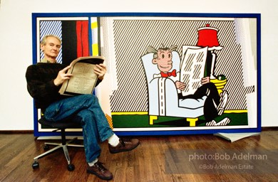 Roy Lichtenstein with 'Reflections: Sunday Morning