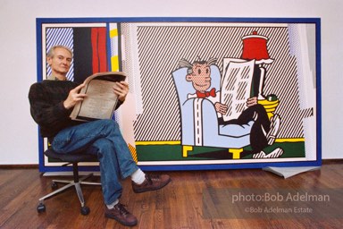 Roy Lichtenstein with 'Reflections: Sunday Morning