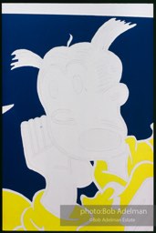 Detail. Work in progress. Roy Lichtenstein's 'Reflection: Yoo Hoo'. 1989 photo:©Bob Adelman Estate, Artwork©Estate of Roy Lichtenstein
