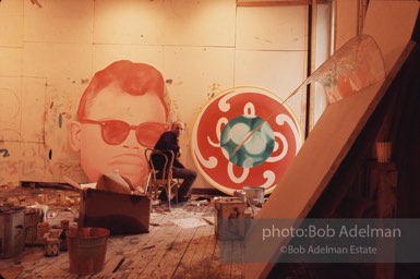 James Rosenquist at the Broome Street studio with 