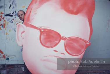 James Rosenquist at the Broome Street studio with 