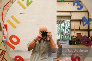 Bob Adelman At James Rosenquist's studio in Aripeka, FL. July, 2008.