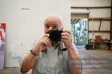 Bob Adelman At James Rosenquist's studio in Aripeka, FL. July, 2008.