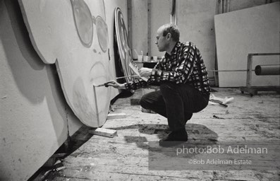James Rosenquist at the Broome Street studio with 