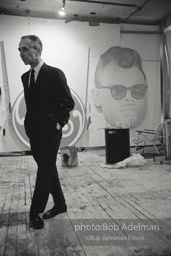 Leo Castelli at James Rosenquist's Broome Street studio. New York City, 1966.