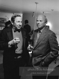 Robert Rauschenberg and James Rosenquist at a party at Rosenquist's studio. 1980's