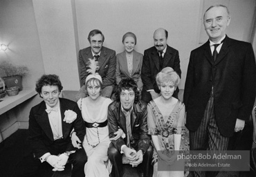 Tom Stoppard with the Braodway cast of TRAVESTIES at the Ethel Barrymore Theatre, New York City, 1976.