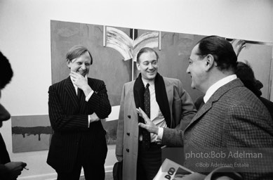 Author Tom Wolfe and Clay Felker talk with art collector Bob Scull at the Leo Castelli Gallery, NYC, 1965.-Leo CAstelli Gallery-Collectors