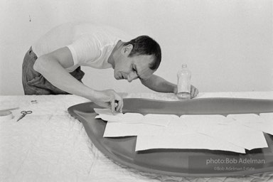 Tom Wesselmann at his 54 Bond street studio. New York city,1966.
