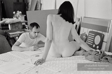 Tom Wesselmann at his 54 Bond street studio. New York city,1966.